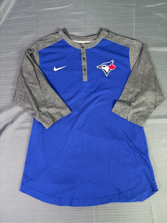 Toronto Blue Jays Other - Nike Dri-FIT Toronto Blue Jays Henley Shirt Men’s Large MLB Baseball Short Sleev